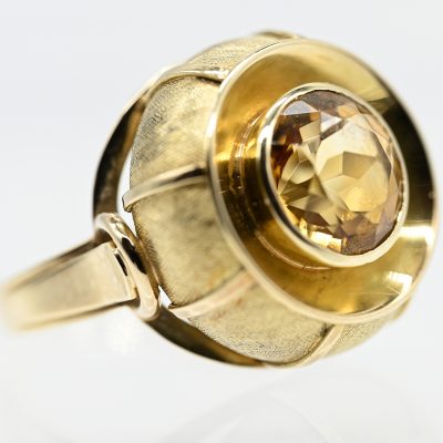 Los Nr. 126 Ring mit Citrin, Goldschmiedearbeit, 70er Jahre