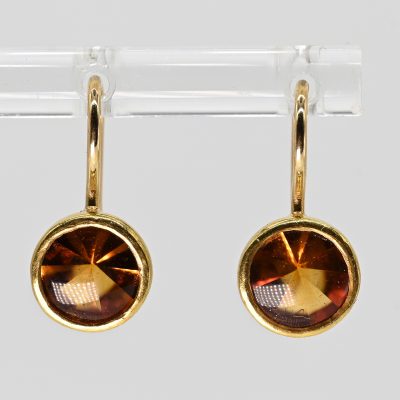 Los Nr. 141 Paar Ohrringe mit Citrin, Goldschmiedearbeit NM, 21. Jh.