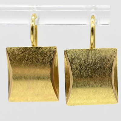 Los Nr. 160 Paar goldene Ohrgehänge, moderne Goldschmiedearbeit NM, 21. Jh.