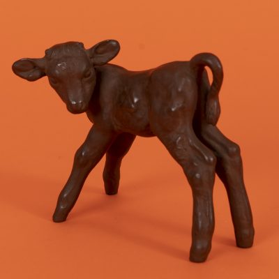 Los Nr. 259 Figur Kalb, Böttgersteinzeug, Willi Münch-Khe, 1934, Meissen, 20. Jh.