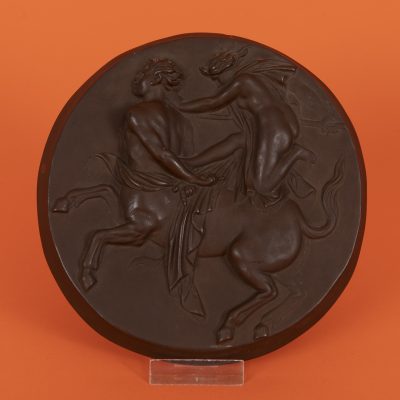 Los Nr. 260 Bildplatte Kentaur / Zentaur, Böttgersteinzeug, Meissen, 20. Jh.