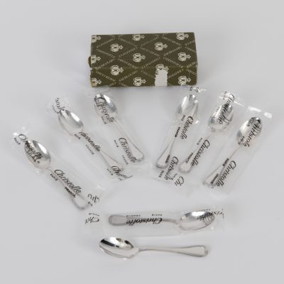 Los Nr. 288 Acht Espressolöffel „Malmaison“, Christofle, Paris, 2. Hälfte 20. Jahrhundert