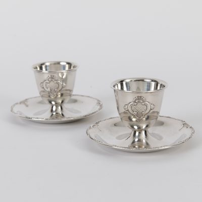 Los Nr. 302 Paar silberne Eierbecher, 20. Jahrhundert