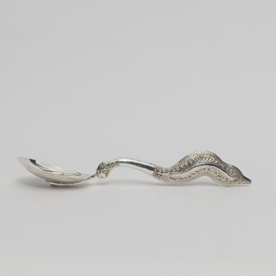 Los Nr. 317 Silberlöffel mit feinem Ornamentaldekor, vermutlich Mexiko, 20. Jahrhundert