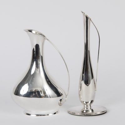 Los Nr. 321 Paar Silbervasen im Art-Déco-Stil, Hermann Bauer und Gottlieb Kurz, Schwäbisch Gmünd, 20. Jahrhundert