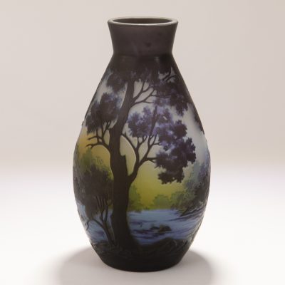 Los Nr. 340 Art Nouveau Vase, Tip Gallé nach Emile Gallé (1846-1904), Replik, 21. Jahrhundert