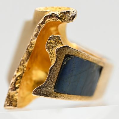 Los Nr. 063 Goldener Ring mit Labradorit, Lapponia, Björn Weckström, 1970er Jahre