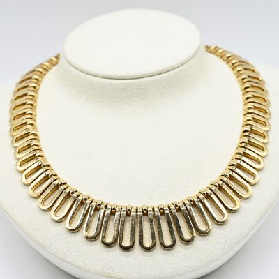 Los Nr. 065 Massives, goldenes Collier, 1980er Jahre