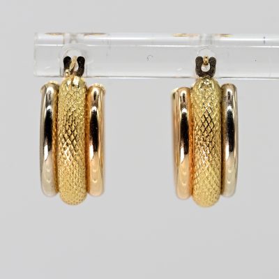 Los Nr. 007 Paar goldene Creolen, 1970er Jahre