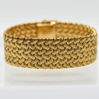 Los Nr. 077 Breites, massives, goldenes Armband, 1970er Jahre