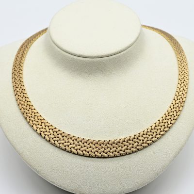 Los Nr. 078 Breites, massives, goldenes Collier, 1970er Jahre