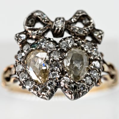 Los Nr. 092 Antiker „Verlobungsring“ mit reichem Diamantenbesatz, England, um 1820–1830