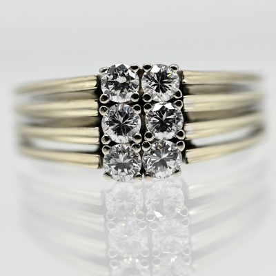 Los Nr. 094 Ring mit 6 Brillanten, zus. ca. 0,5 ct, 1970er Jahre