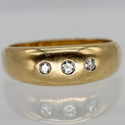 Los Nr. 101 Bandring mit 3 Brillanten, Goldschmiedearbeit, 80er Jahre