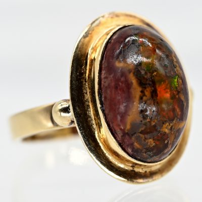 Los Nr. 112 Ring mit Opalmatrix-Cabochon, Goldschmiedearbeit, 90er Jahre
