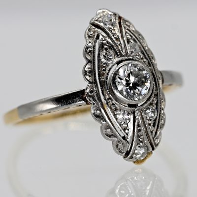 Los Nr. 145 Art Déco Ring mit Altschliff-Diamanten, zus. ca. 0,2 ct, um 1930