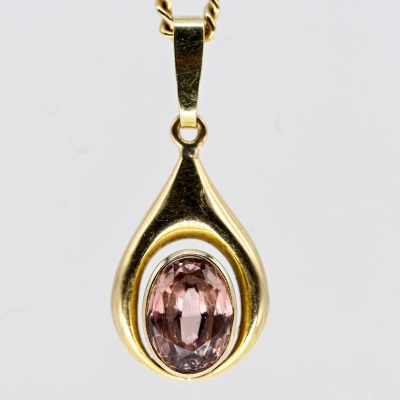 Los Nr. 165 Anhänger mit Amethyst an Collierkette, 80er Jahre