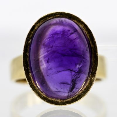 Los Nr. 018 Ring mit Amethyst-Cabochon, Goldschmiedearbeit, 90er Jahre