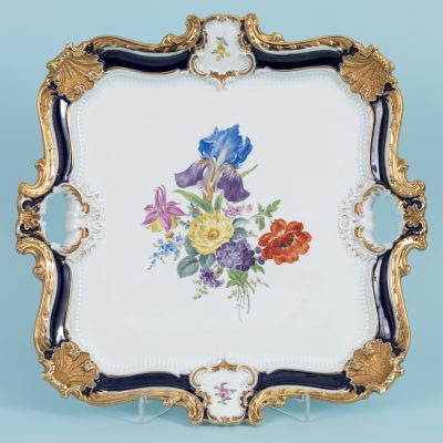 Los Nr. 196 Prunkplatte mit Dekor „Deutsche Blume Bukett“, 1. Wahl, Meissen, 20. Jh.