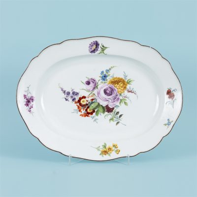 Los Nr. 206 Antike Anbietplatte mit Blumendekor, 1. Wahl, Meissen, Marcolini-Periode