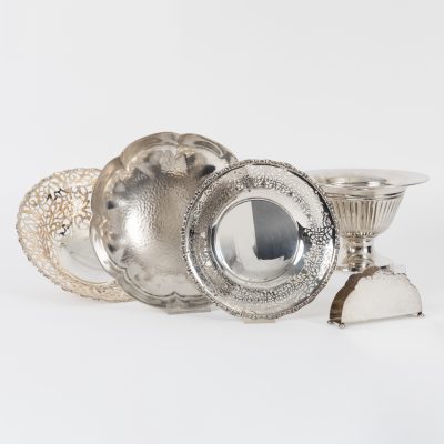 Los Nr. 222 5-teiliges Konvolut div. Gefäße und Serviettenhalter, WMF, Geislingen an der Steige, 20. Jh.