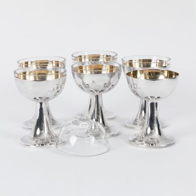 Los Nr. 224 6 „Ei-im-Glas“-Pokale, WMF, Geislingen an der Steige, um 1900