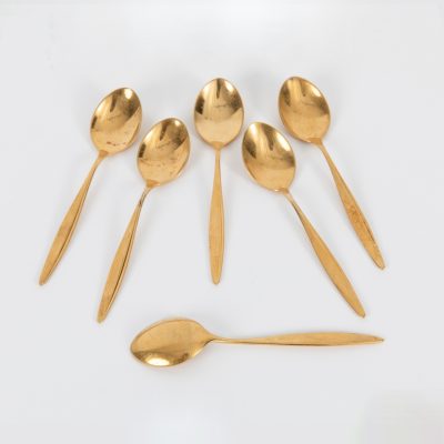 Los Nr. 239 Sechs vergoldete Mokkalöffel, WMF, Geislingen an der Steige, 2. Hälfte 20. Jh.