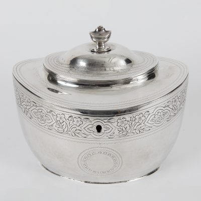 Los Nr. 275 Antike Zuckerdose mit Gravurdekor, London, England, 1803