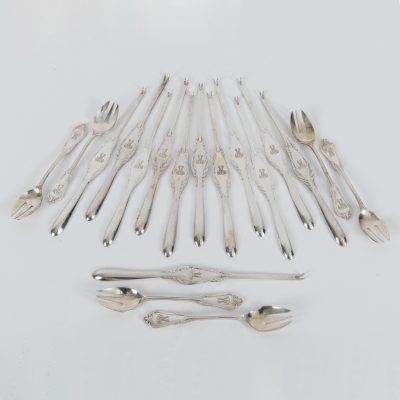 Los Nr. 282 19-teiliges Konvolut Austern- und Hummergabeln, Wilkens & Söhne, Bremen, 20. Jh.