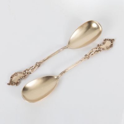 Los Nr. 286 Paar vergoldete Kompottlöffel, Deutschland, um 1900