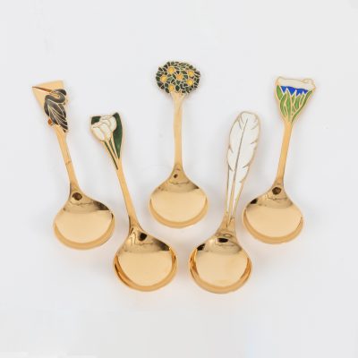 Los Nr. 295 5 verschiedene Jahreslöffel, Robbe & Berking, Flensburg, 2001–2005