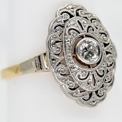 Los Nr. 003 Art Déco Ring mit 1 Altschliff-Diamant ca. 0,1 ct, um 1930