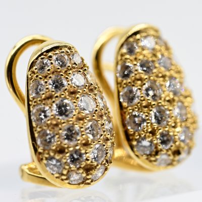 Los Nr. 004 Paar Ohrclips mit zus. 42 Brillanten, zus. ca. 1,6 ct, Juwelier Leicht, Hamburg, 21. Jh.