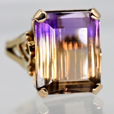 Los Nr. 094 Ring mit Citrin/Amethyst, Goldschmiedearbeit, 80er Jahre